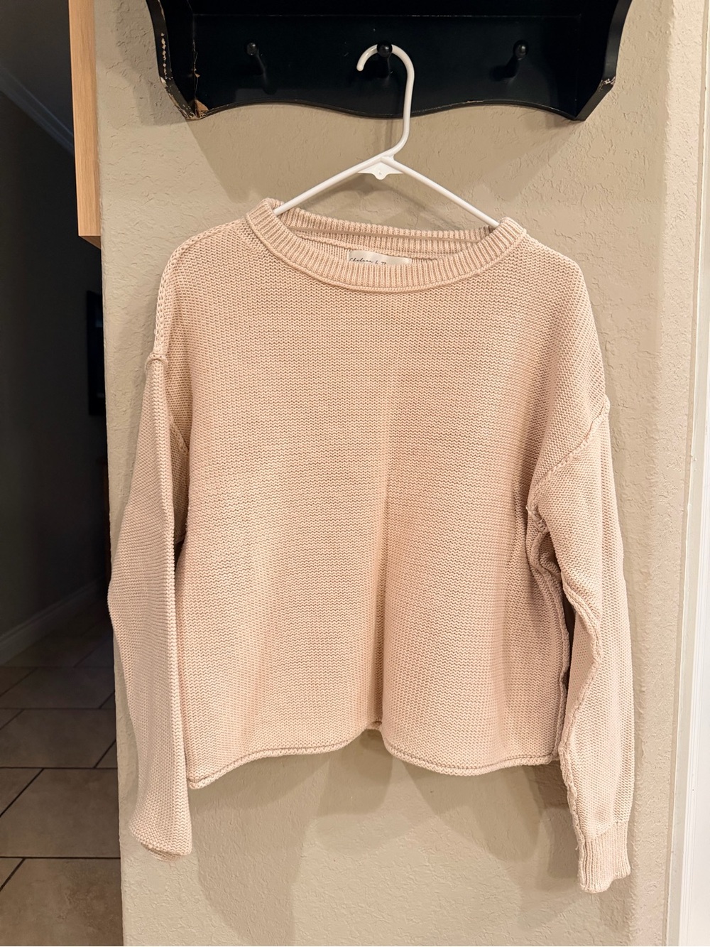 Chelsea & Theodore Cream Crewneck Knit Sweater